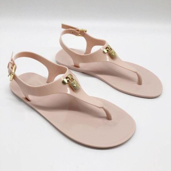 MICHAEL KORS Mira Pink Jelly Flat Thong Sandals  - Picture 1 of 11